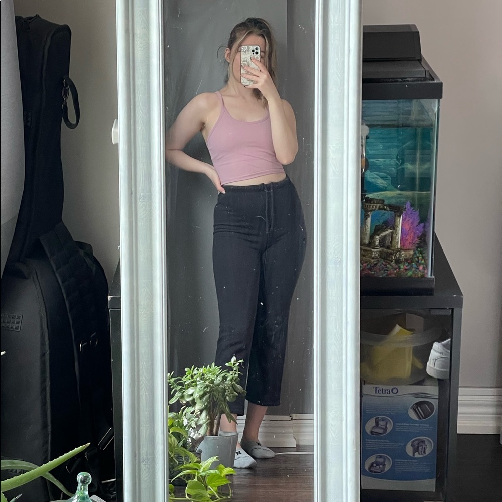 JOAH BROWN High-waisted Minimalist Clean Girl Athleisure Navy Blue  Sweatpants S